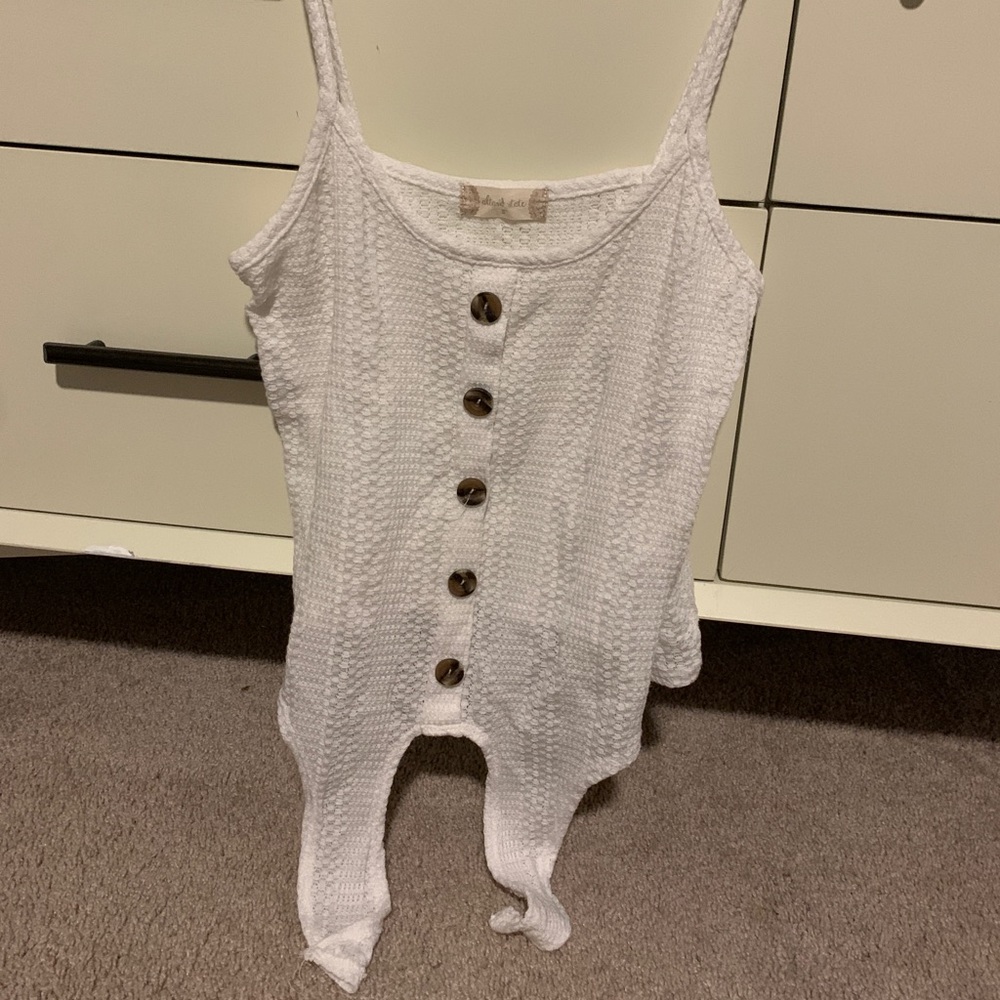 Altar’d state White Beach tie tank top